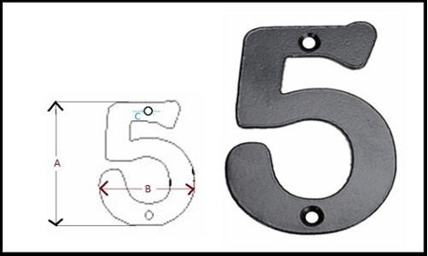 CAST IRON NUMERAL “5”